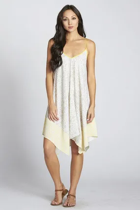 Geo Printed Handkerchief Sleeveless Midi Dress