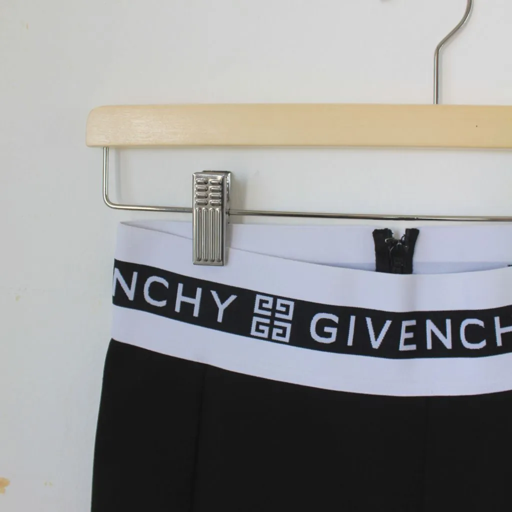 Givenchy black stretchy leggings with logo band