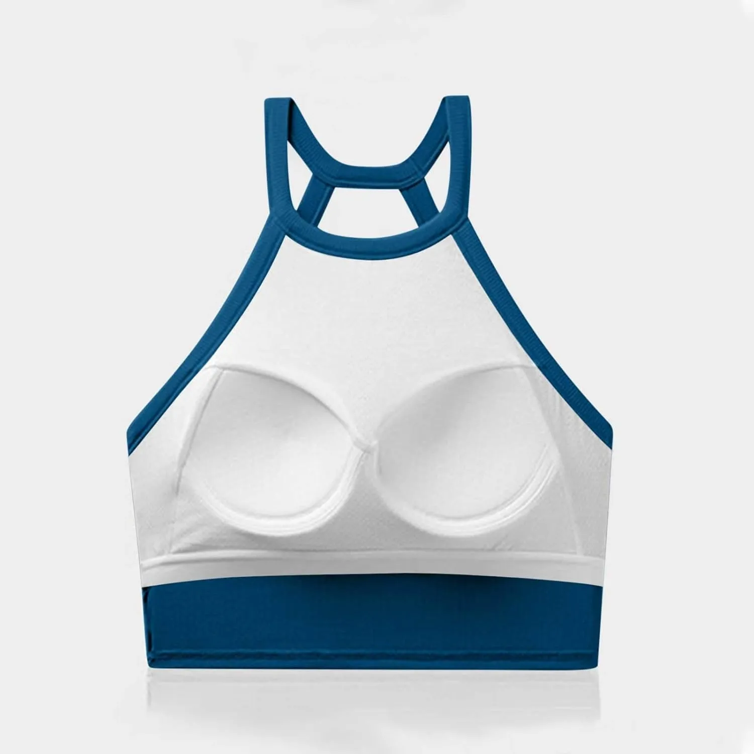 High Neck Padded Sports Bra Tank Top for Women Built in Bra Sleeveless Workout Crop Shirt Stretch Athletic Fitness Vest