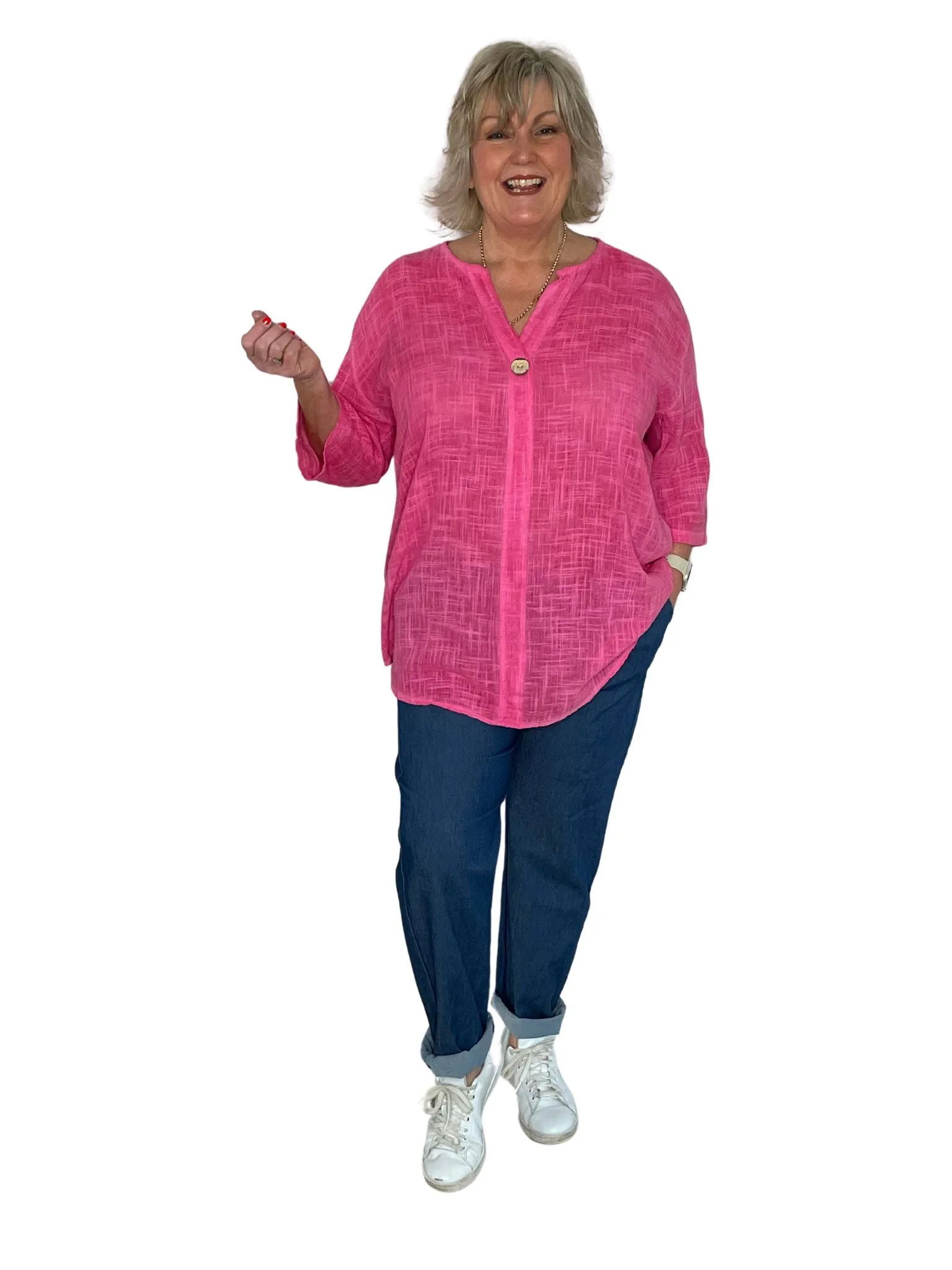 Hira Plus Size Comfy Stretchy Ankle Grazer Jeans
