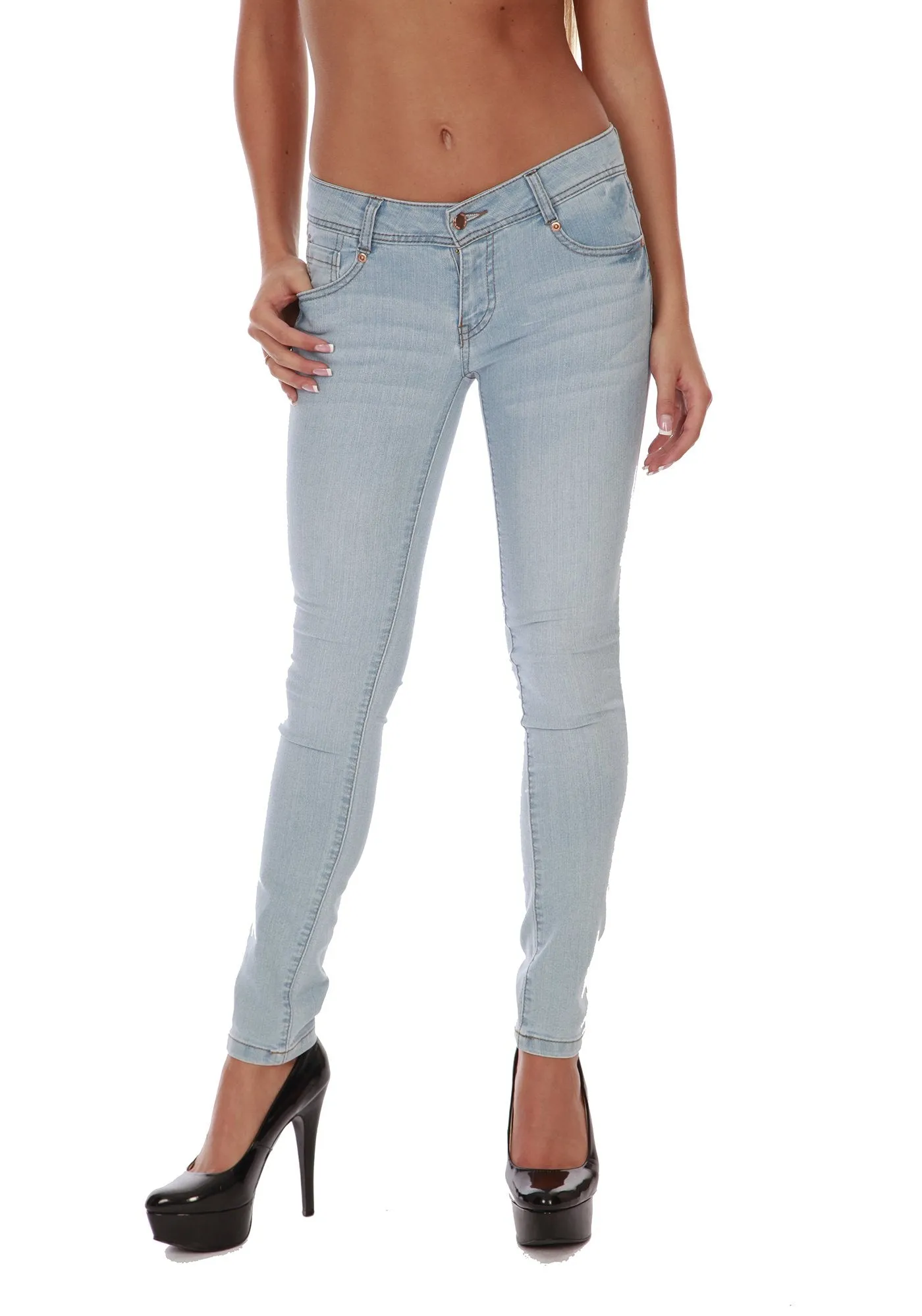 Hollywood Star Fashion Women's Basic Skinny Jeans Pants