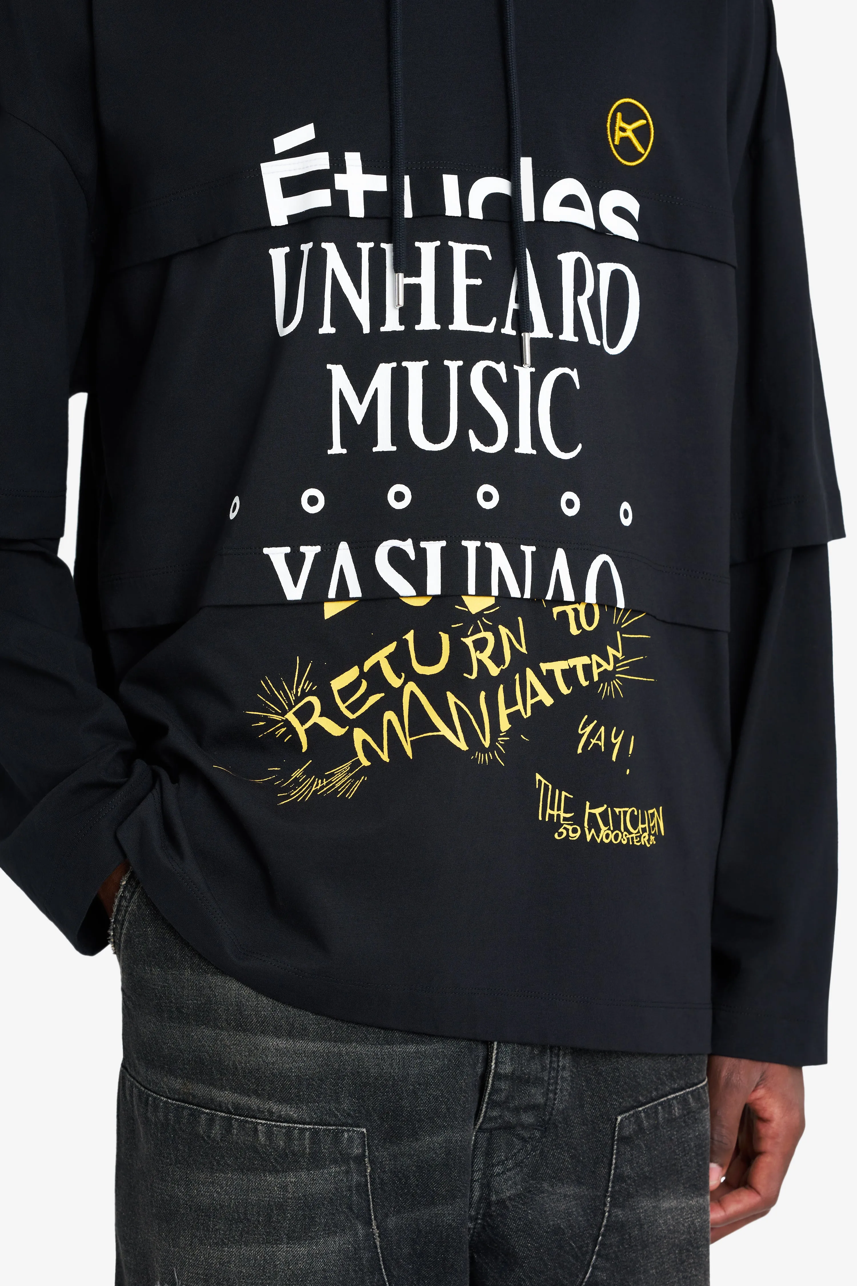 HOODIE LONG SLEEVES TEE SHIRT THE KITCHEN BLACK