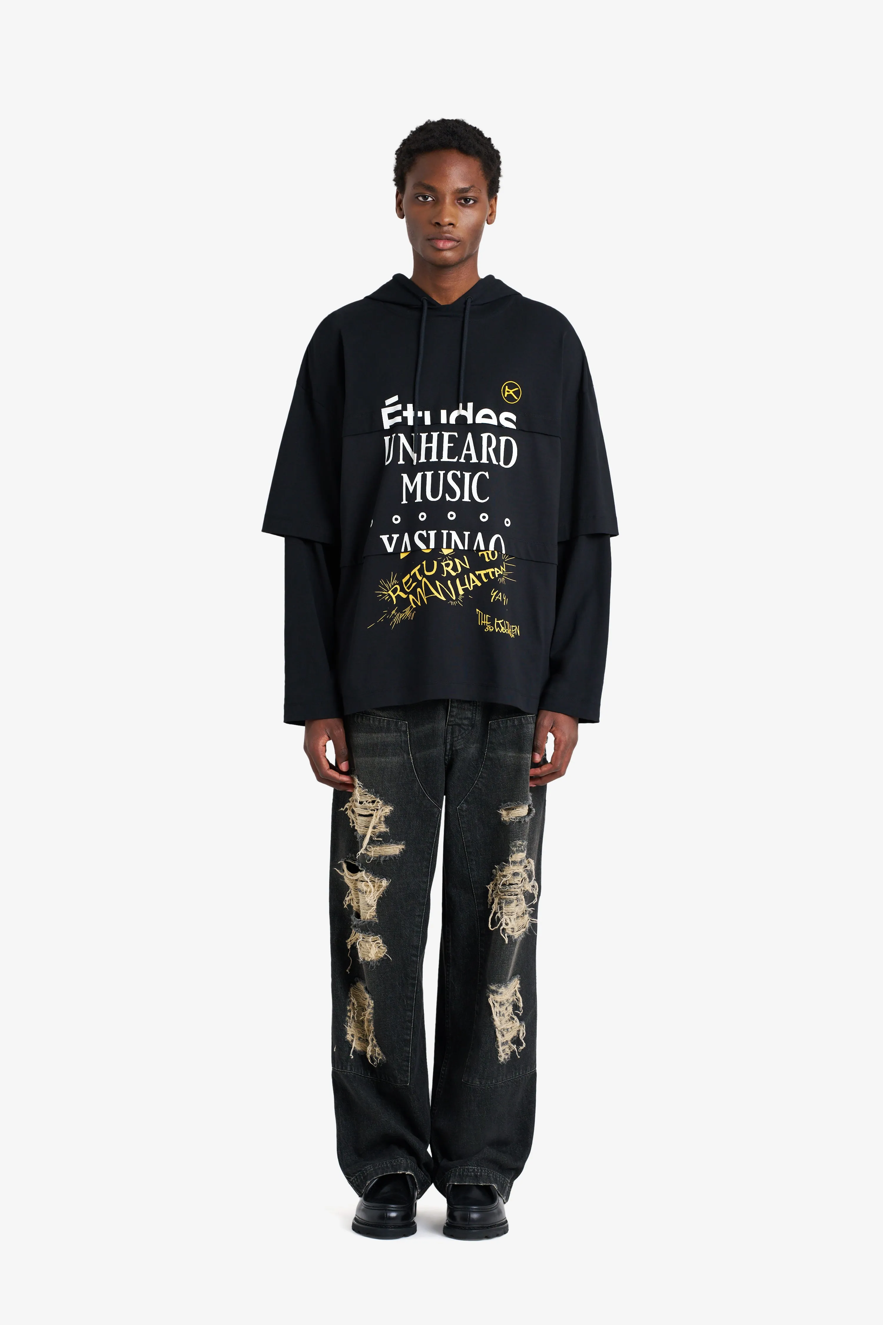 HOODIE LONG SLEEVES TEE SHIRT THE KITCHEN BLACK