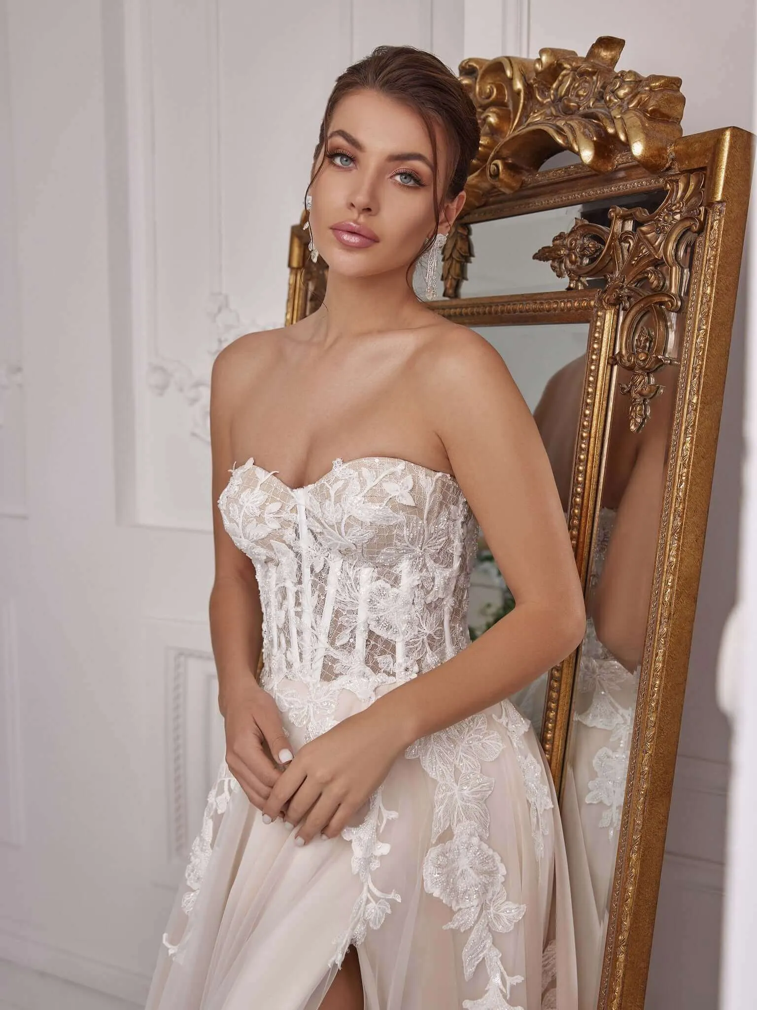 Lucie - Aline Wedding Dress with Removable Sleeves