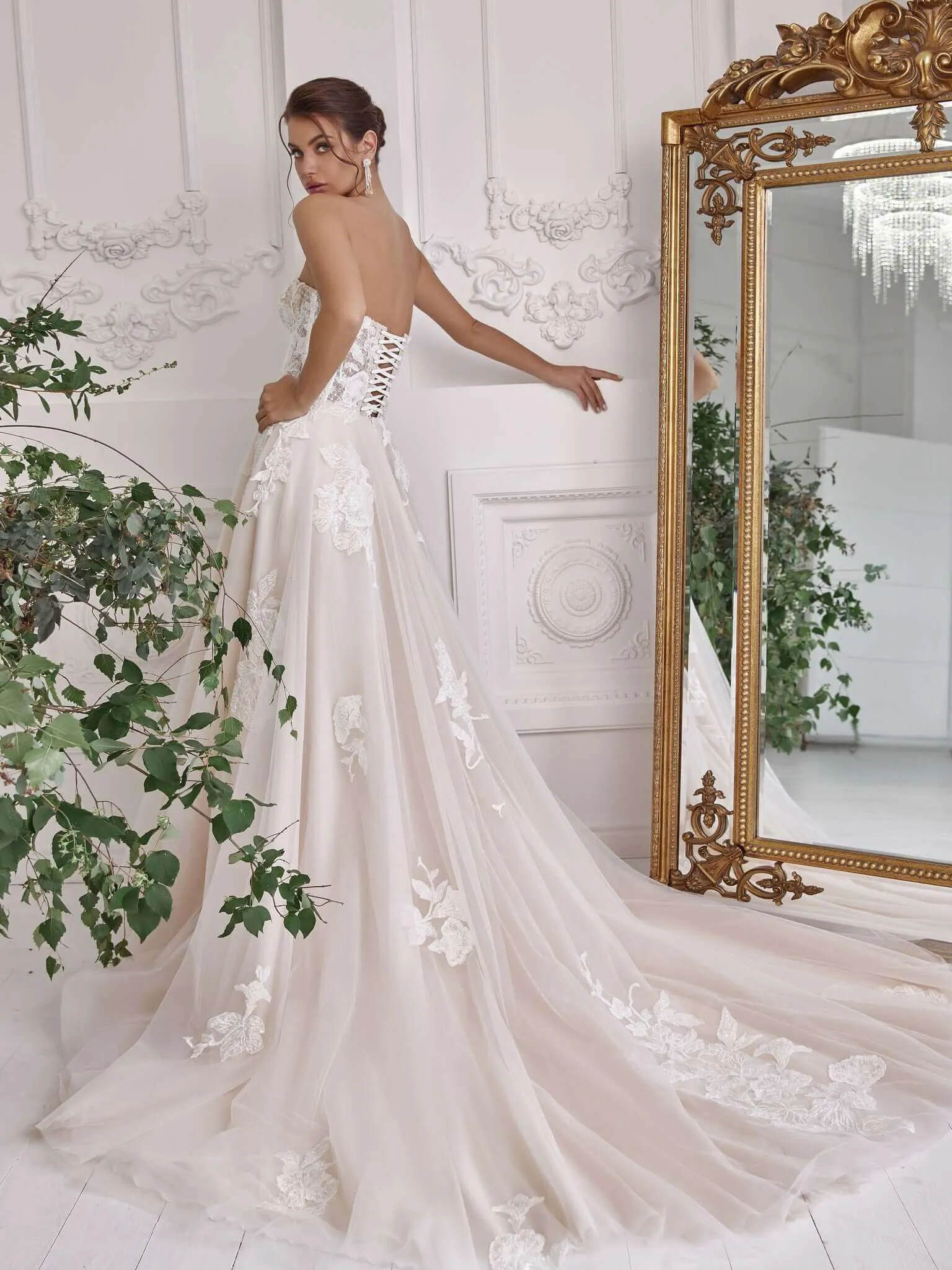 Lucie - Aline Wedding Dress with Removable Sleeves