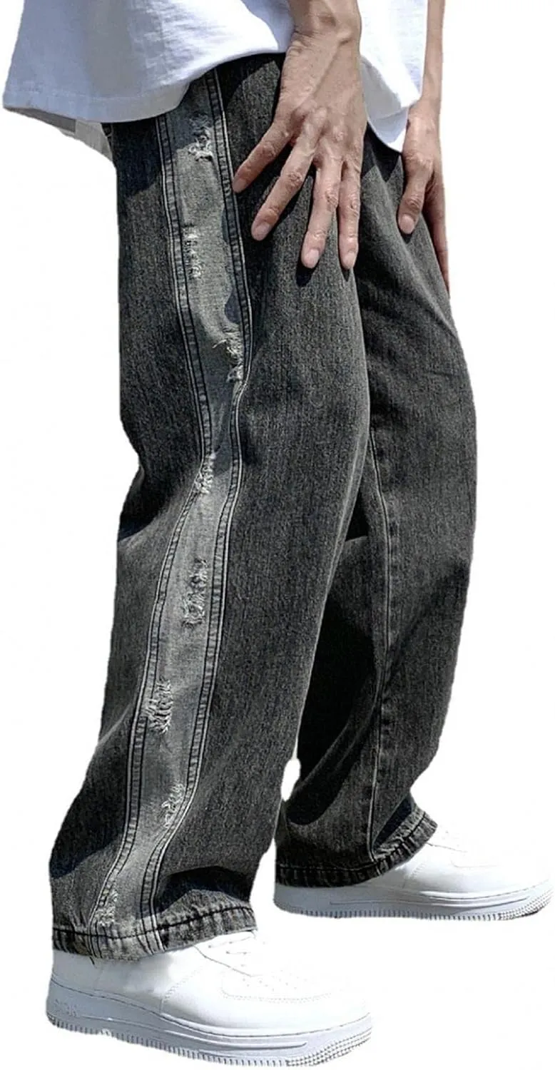 Men Jeans 2022 Fall Winter Relaxed Fit Straight Leg Jeans Fashion Loose Denim Pants Vintage Casual Jeans Streetwear