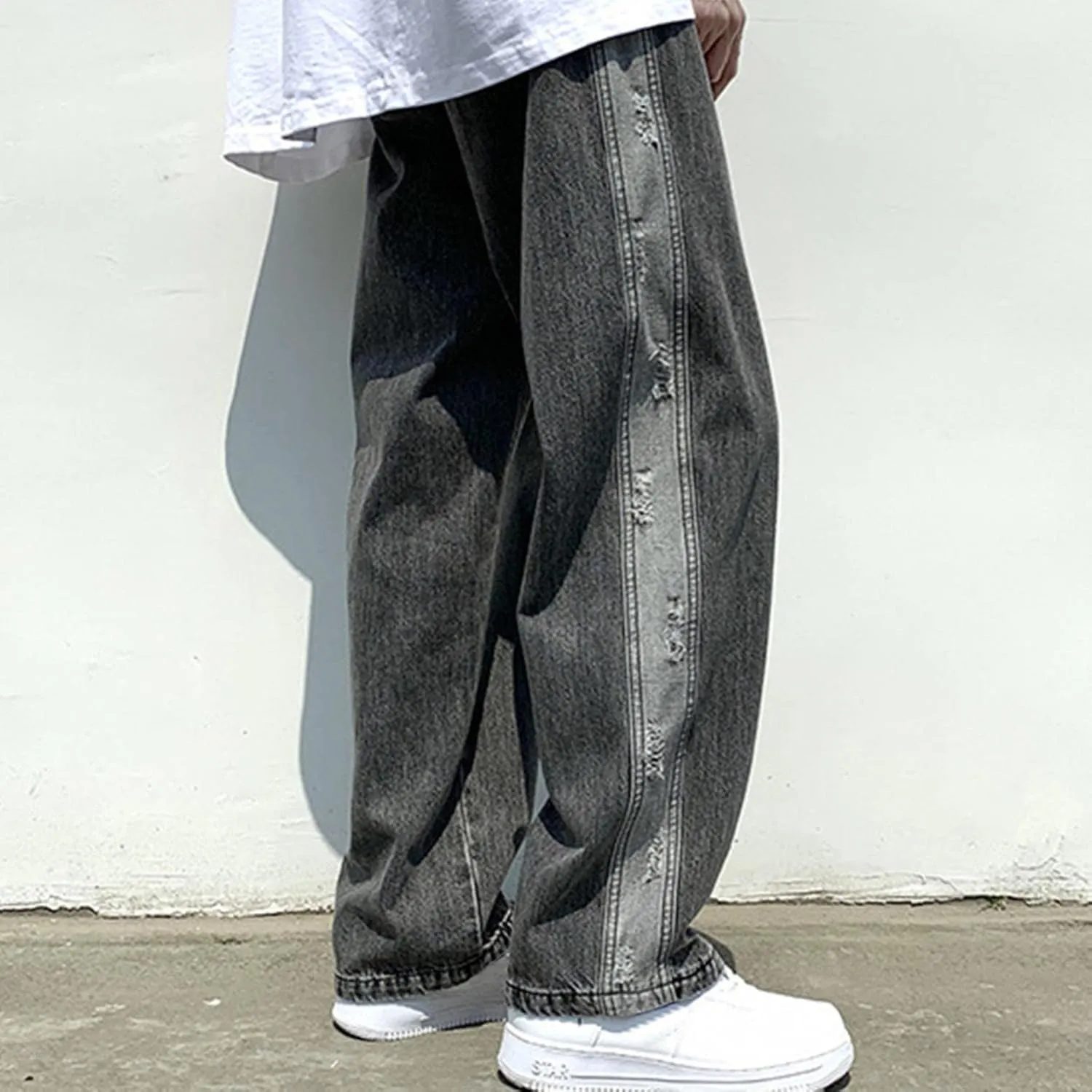 Men Jeans 2022 Fall Winter Relaxed Fit Straight Leg Jeans Fashion Loose Denim Pants Vintage Casual Jeans Streetwear