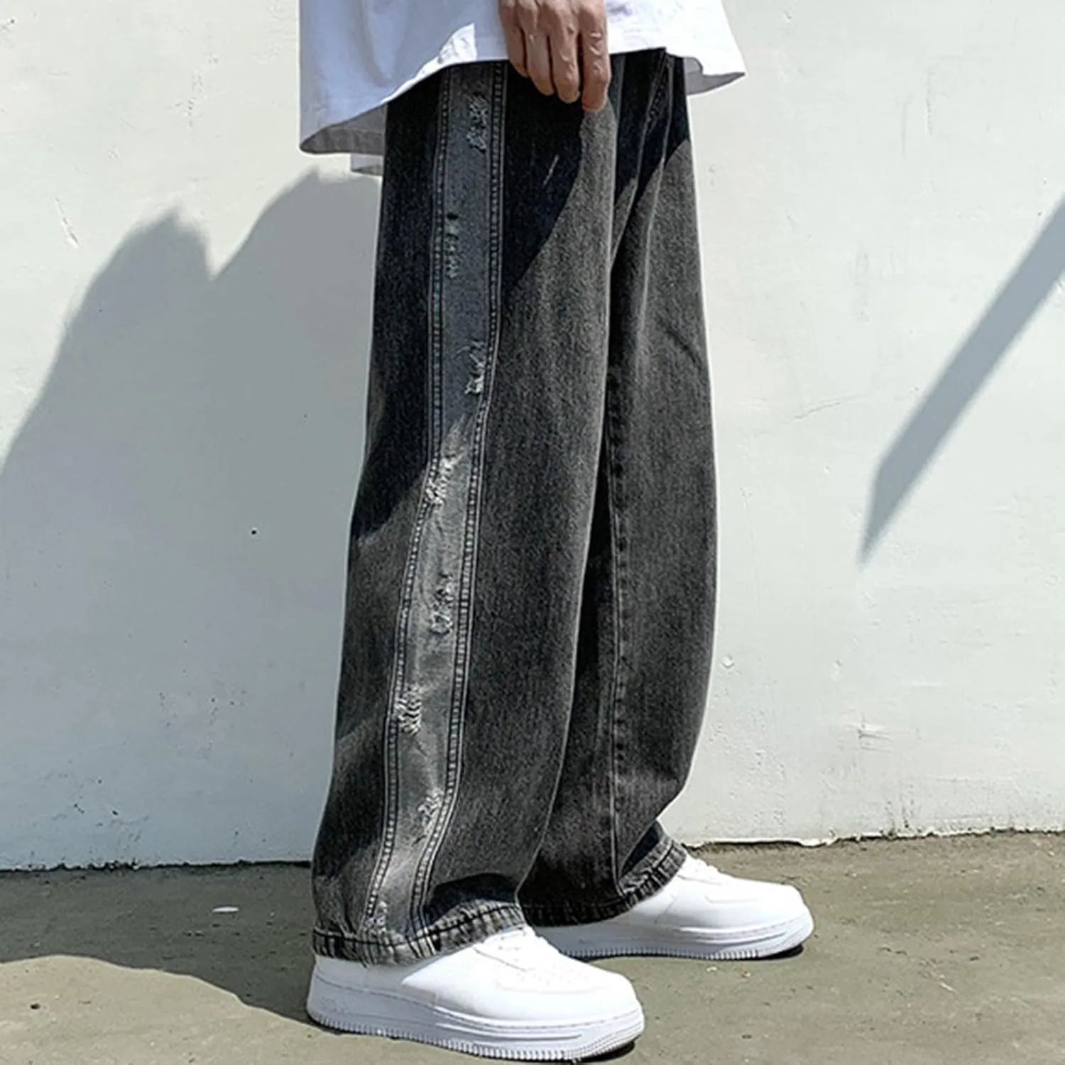 Men Jeans 2022 Fall Winter Relaxed Fit Straight Leg Jeans Fashion Loose Denim Pants Vintage Casual Jeans Streetwear