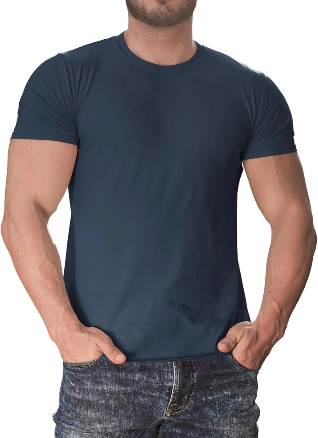 Men's Modern Fitted T-Shirt - Ultra Soft Premium Essential Short Sleeve Crewneck Blank Performance Tee