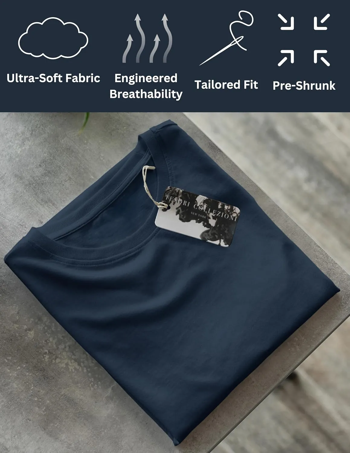 Men's Modern Fitted T-Shirt - Ultra Soft Premium Essential Short Sleeve Crewneck Blank Performance Tee