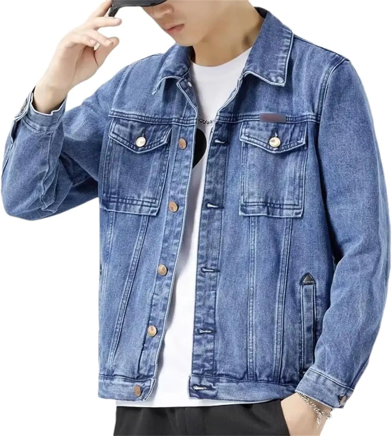 Men's Spring Denim Jacket Casual Cotton Jeans Coat Retro Jeans Coat Male Cotton Trucker Jackets