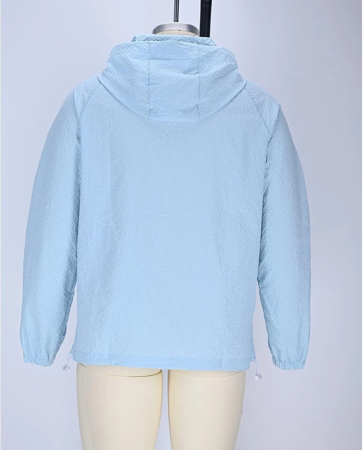 Mens UPF 50  Sun Protection Light Jacket Breathable Cooling UV Rash Guard Full Zip Hoodies Athletic Jackets