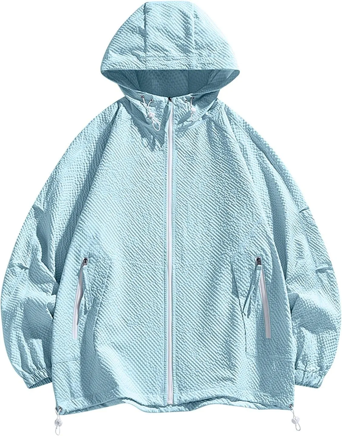 Mens UPF 50  Sun Protection Light Jacket Breathable Cooling UV Rash Guard Full Zip Hoodies Athletic Jackets