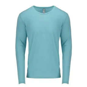 Next Level Men's Tahiti Blue Triblend Long-Sleeve Crew Tee