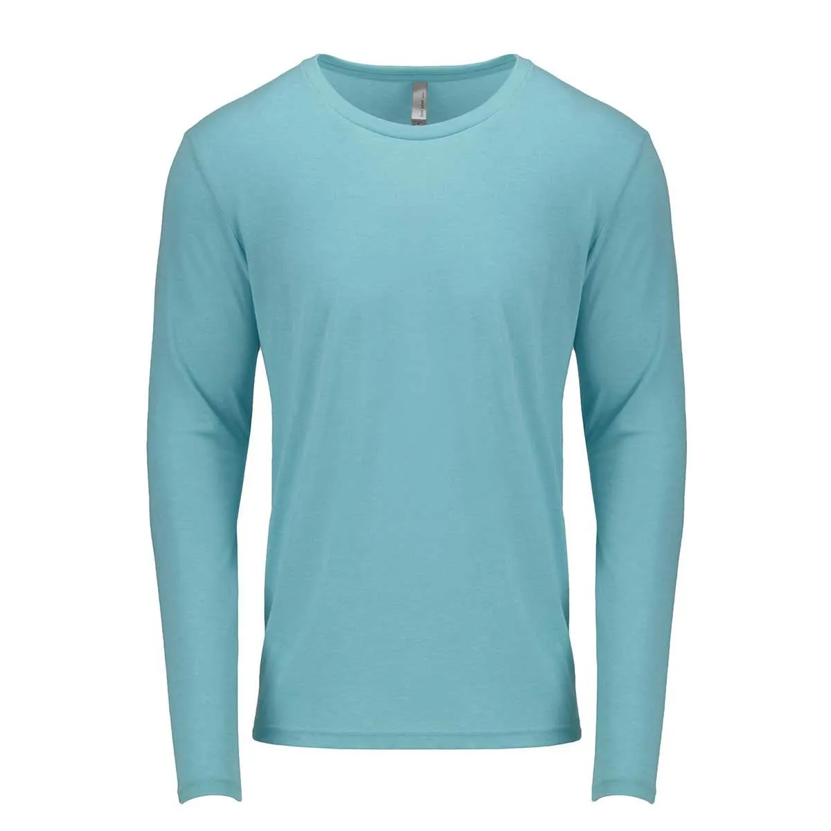 Next Level Men's Tahiti Blue Triblend Long-Sleeve Crew Tee