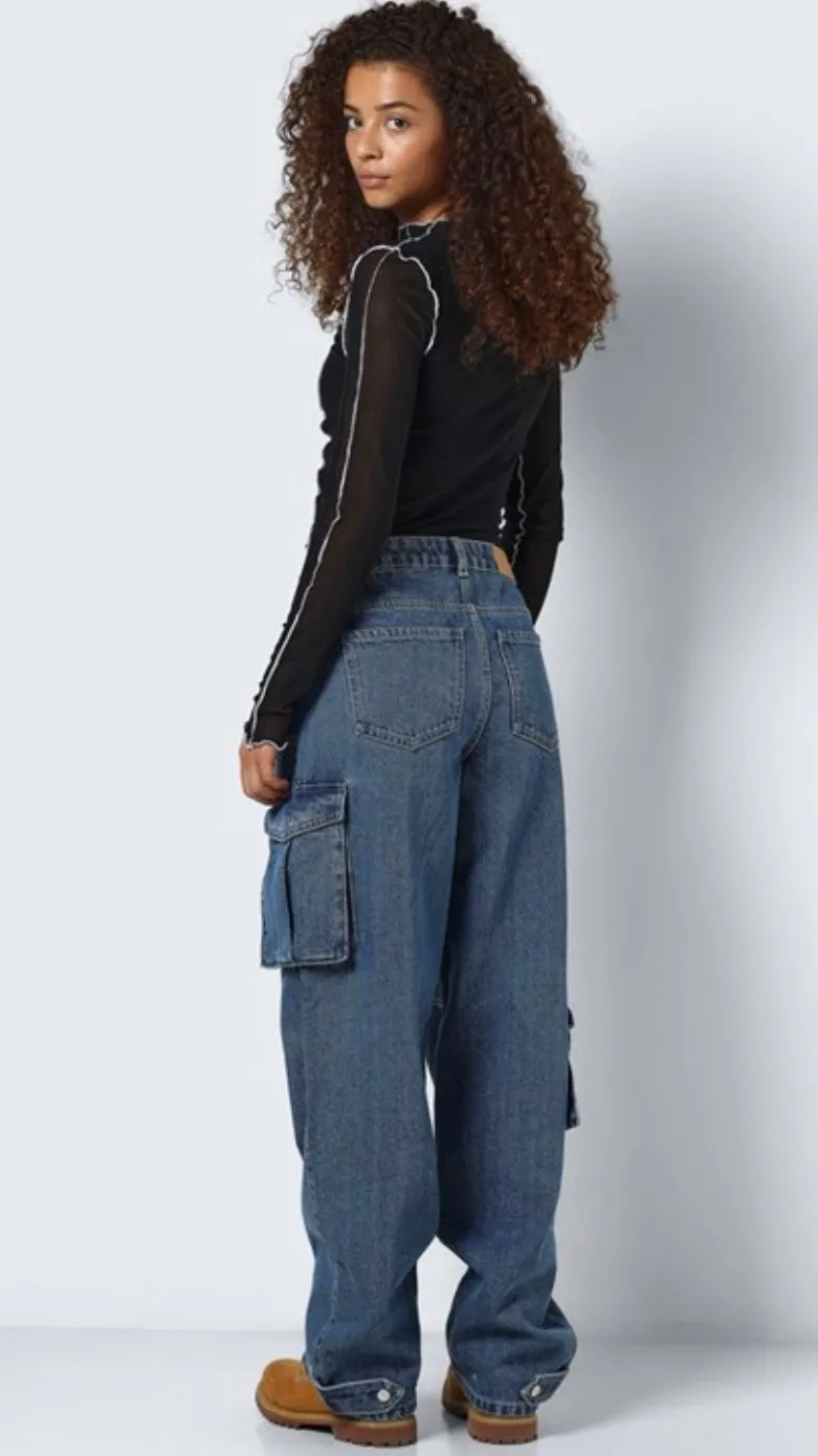 NM RASMINE NW BAGGY JEANS - MEDIUM BLUE