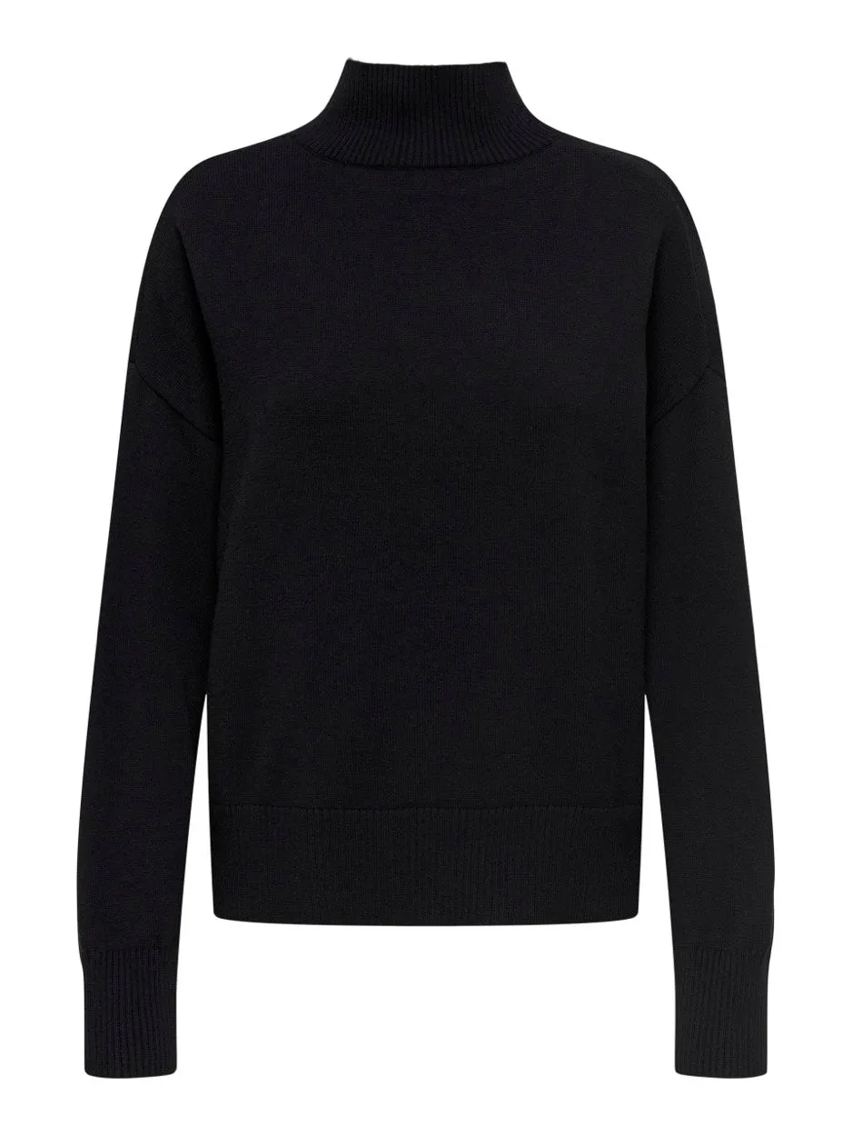 Onlbari L/s Highneck Knt - Zwart