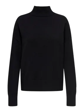 Onlbari L/s Highneck Knt - Zwart