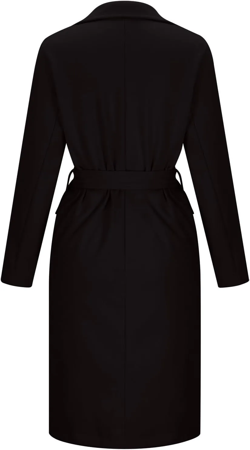 Overcoat for Women Open Front Knitted Sweater Winter Warm Outerwear Classic Lapel Overcoats Fashion Trench Coats