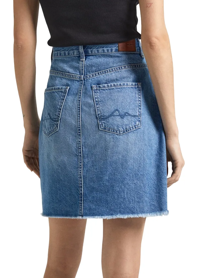 Pepe Jeans minigonna da donna in denim HW PL901124MN9 blu medio