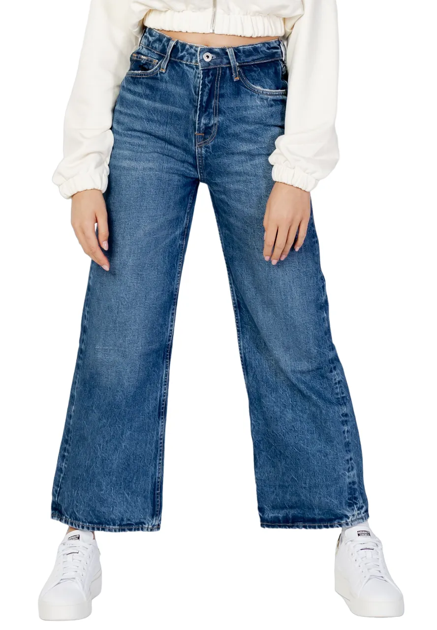 Pepe Jeans Pantalone Jeans da donna larghi a zampa e vita alta Lexa Sky High PL204162RR5 blu