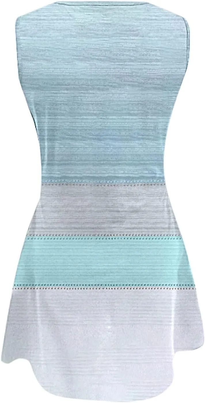 Short Summer Dresses for Women Womens with Pockets Summer Casual Tank Dress Sleeveless Midi Beach Dress Cotton