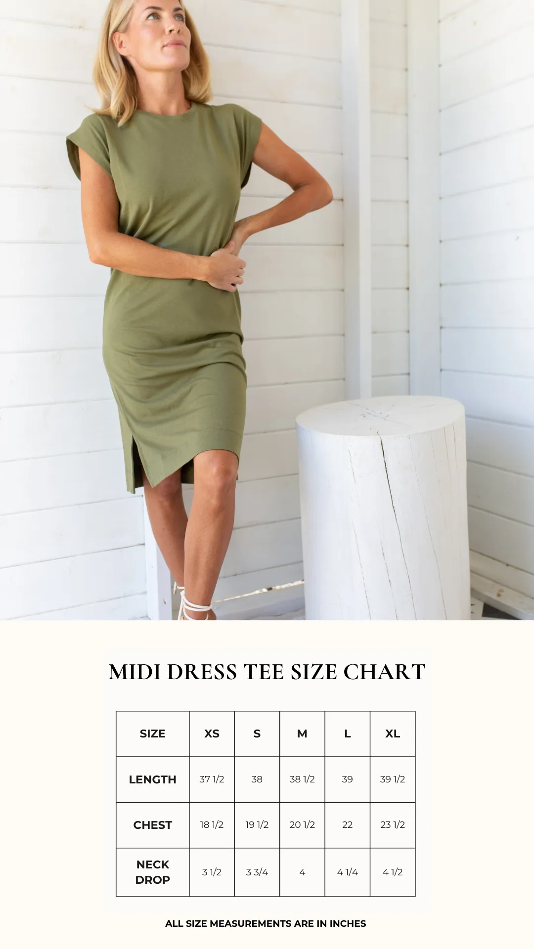 Soft Tee Midi Dress - Olive