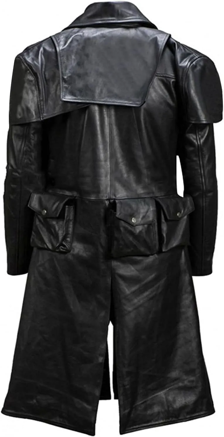 SpazeUp Armor Classic Brown Suede Leather Trench Coat Men - Brown Duster Coat for Men