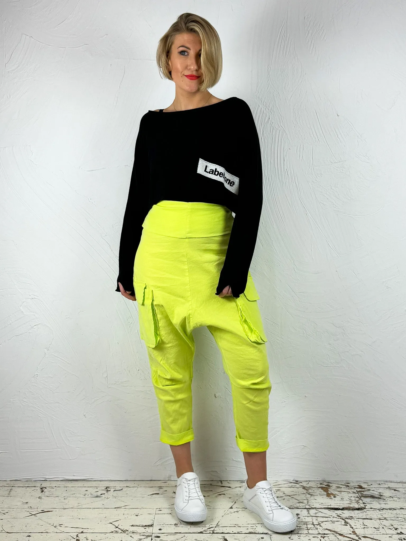 Stretchy Drop-Crotch Trousers '3830104'