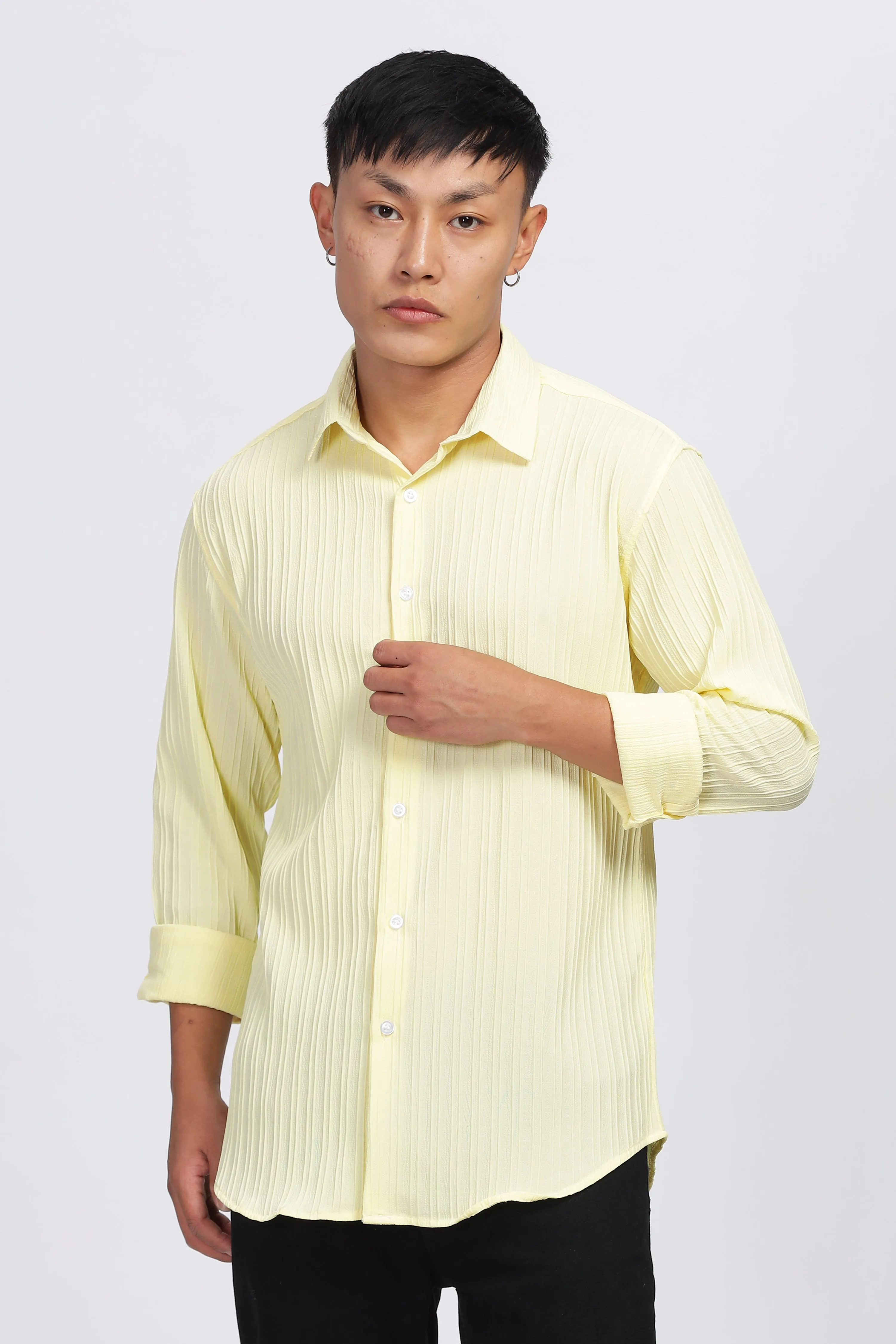 TEXTURED LIGHT YELLOW SHIRT