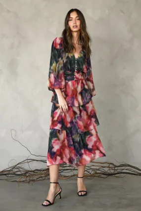 Tiered Midi Dress - Multi