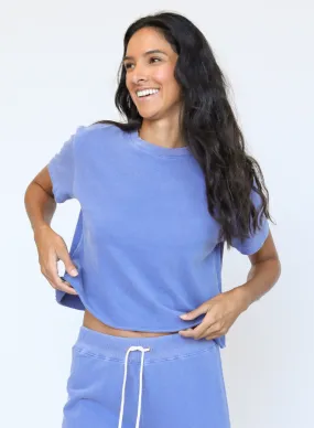 TORI-SAILOR BLUE RAW HEM TEE