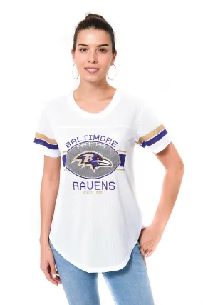 Ultra Game NFL Baltimore Ravens Womens Soft Mesh Jersey Varsity Tee Shirt|Baltimore Ravens