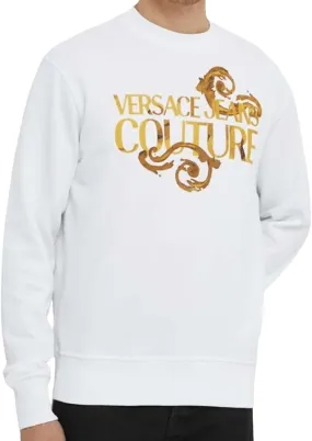 Versace Jeans Couture White Baroque Logo Sweatshirt-