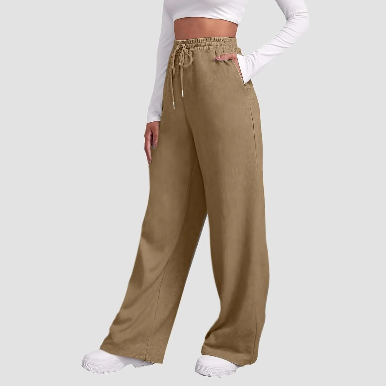 Women Cotton Linen Summer Floral Pant Trousers Elastic Waist Baggy Stretchy Slim Fit Trousers Trendy