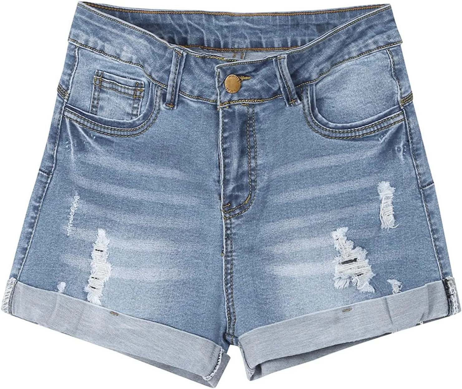 Women Shorts Jeans Casual Hole Mini Ripped Denim Shorts Pants Washed Women's Jeans high Waisted Jeans with Pockets