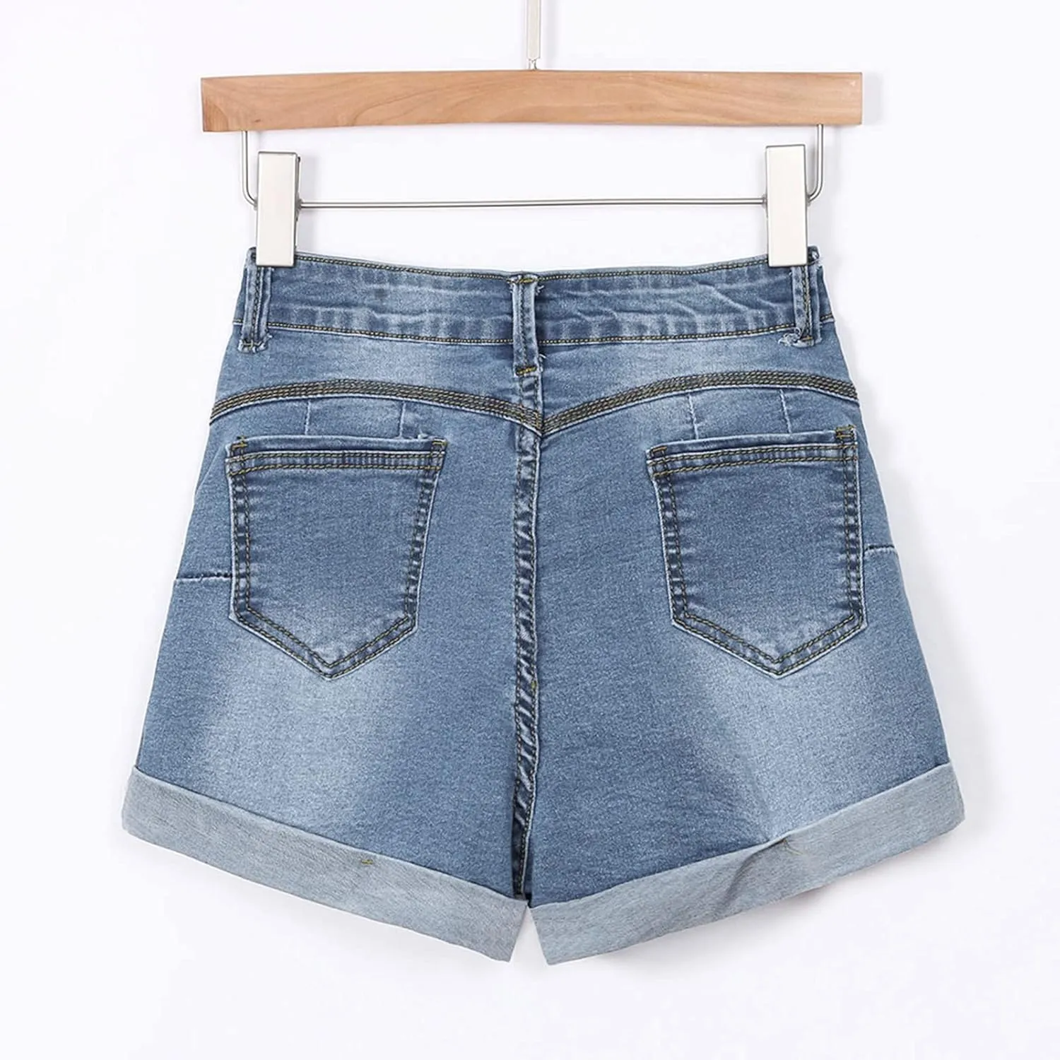 Women Shorts Jeans Casual Hole Mini Ripped Denim Shorts Pants Washed Women's Jeans high Waisted Jeans with Pockets