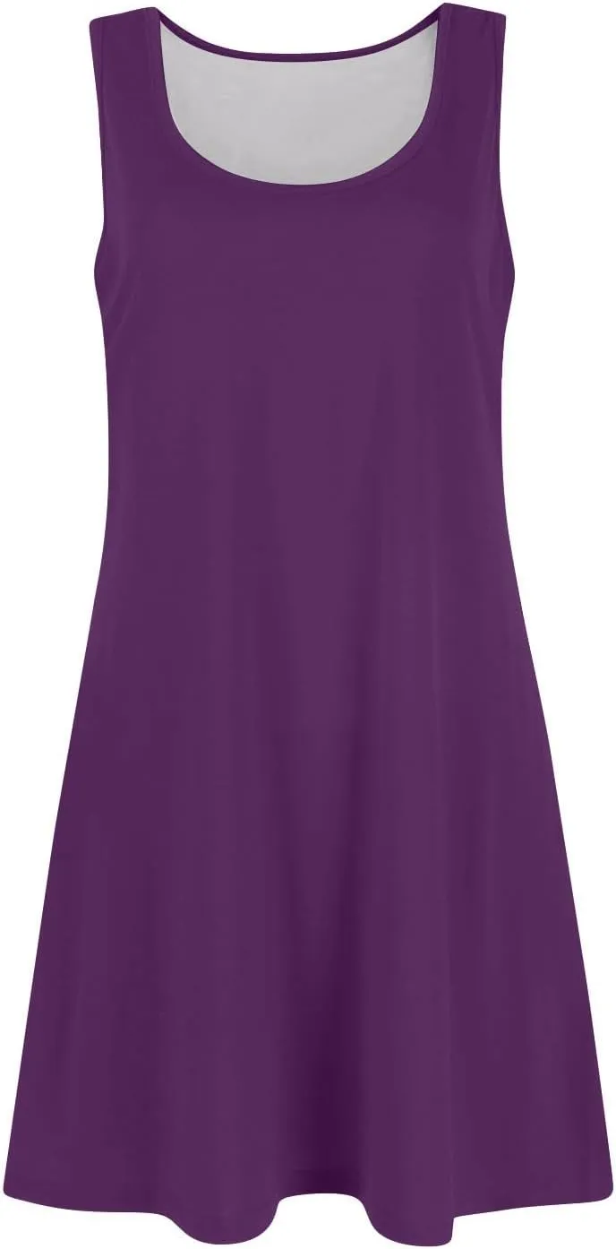 Womens Dresses Casual Summer Tank Dress Sundresses Sleeveless Short Dresses Office Spring Flowy Dress with Pocket