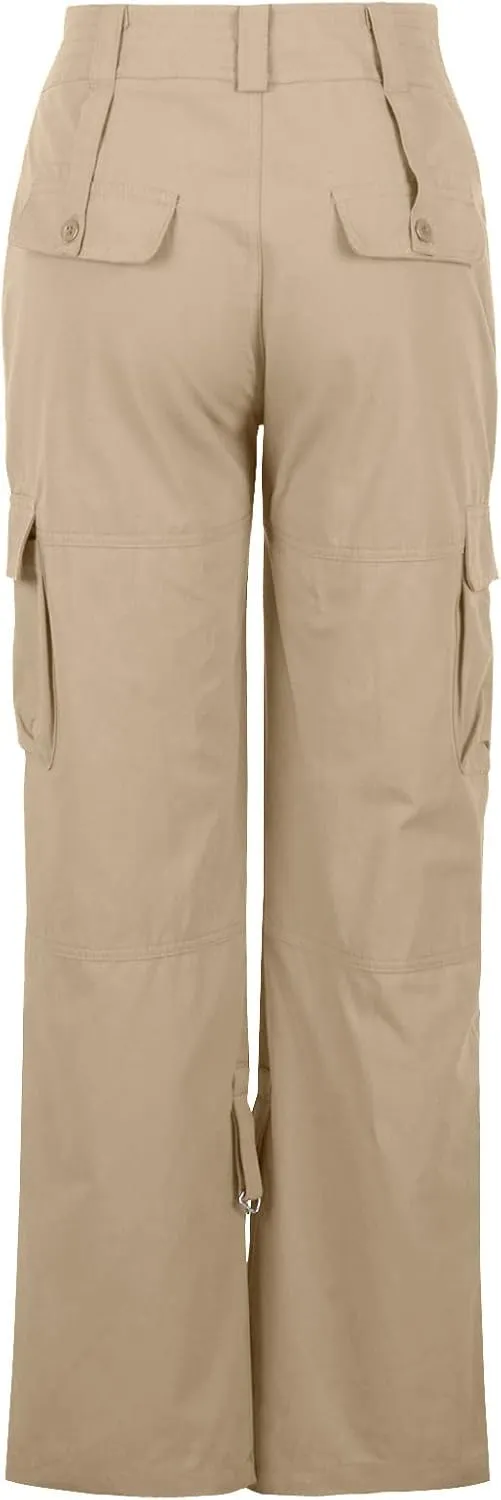 Women's Stretchy Tactical Cargo Pants High Waisted Casual Joggers Plus Size Skinny Trousers Cargo Pants with 6 Pockets