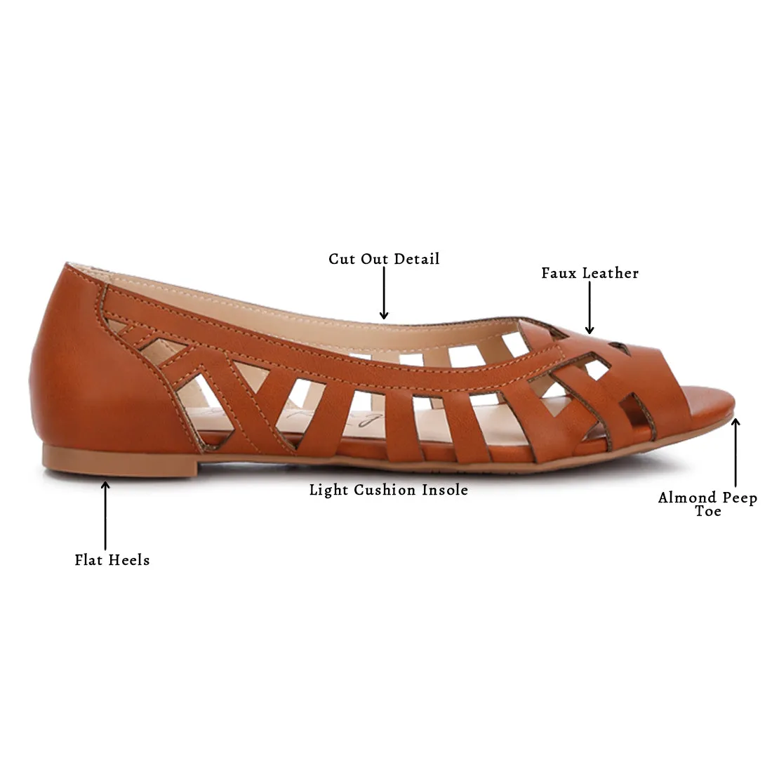 Woven Peep Toe Flats