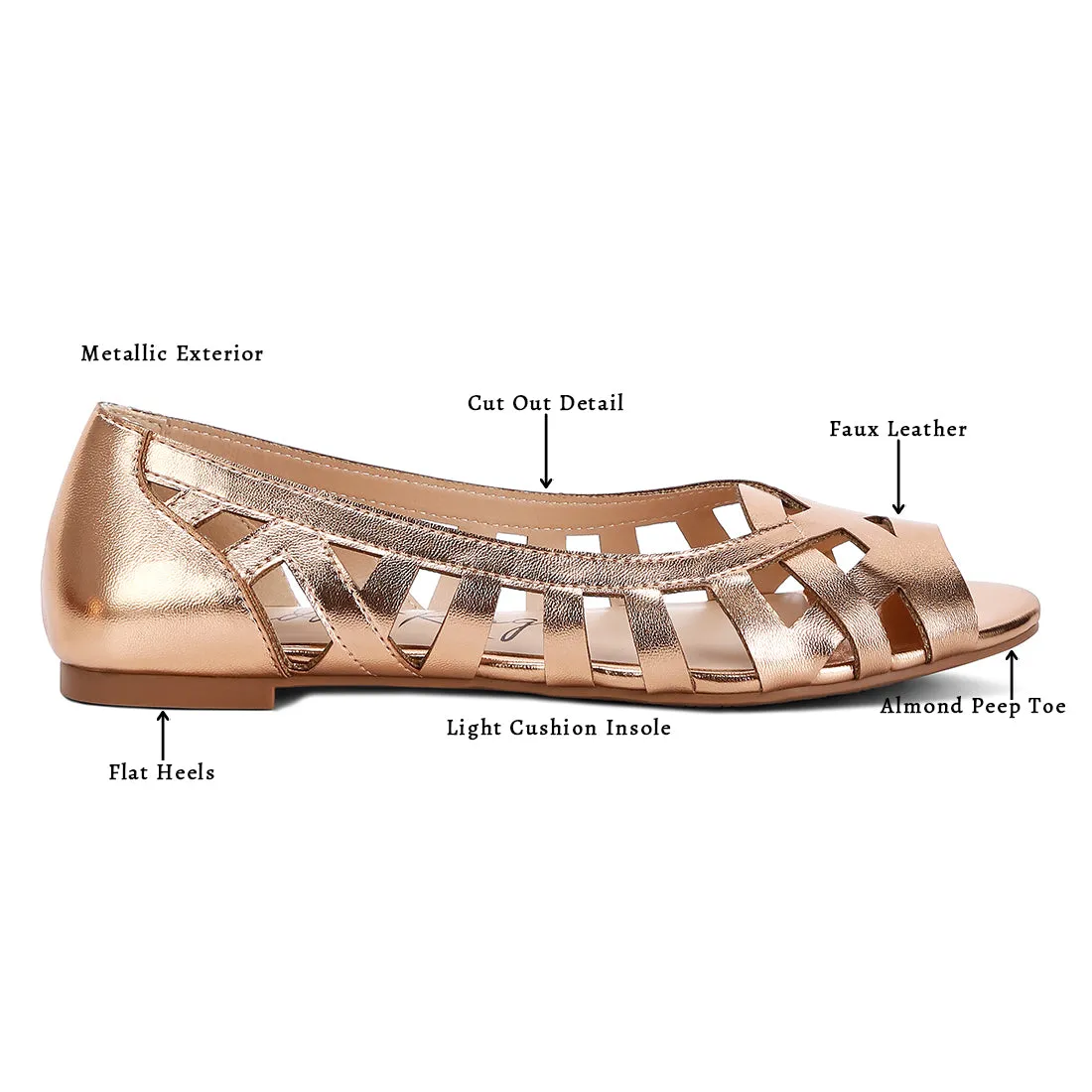 Woven Peep Toe Flats