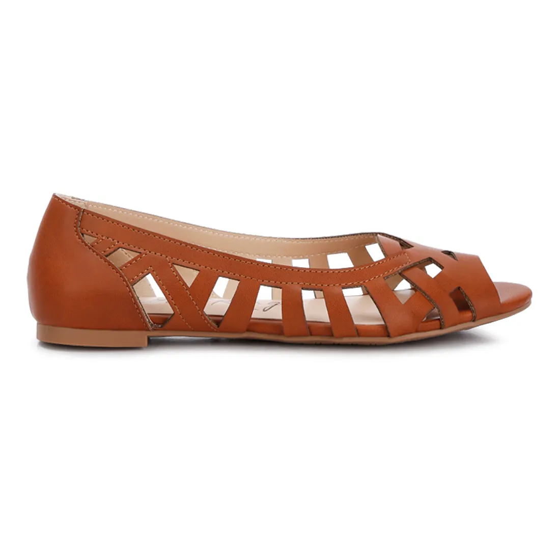Woven Peep Toe Flats