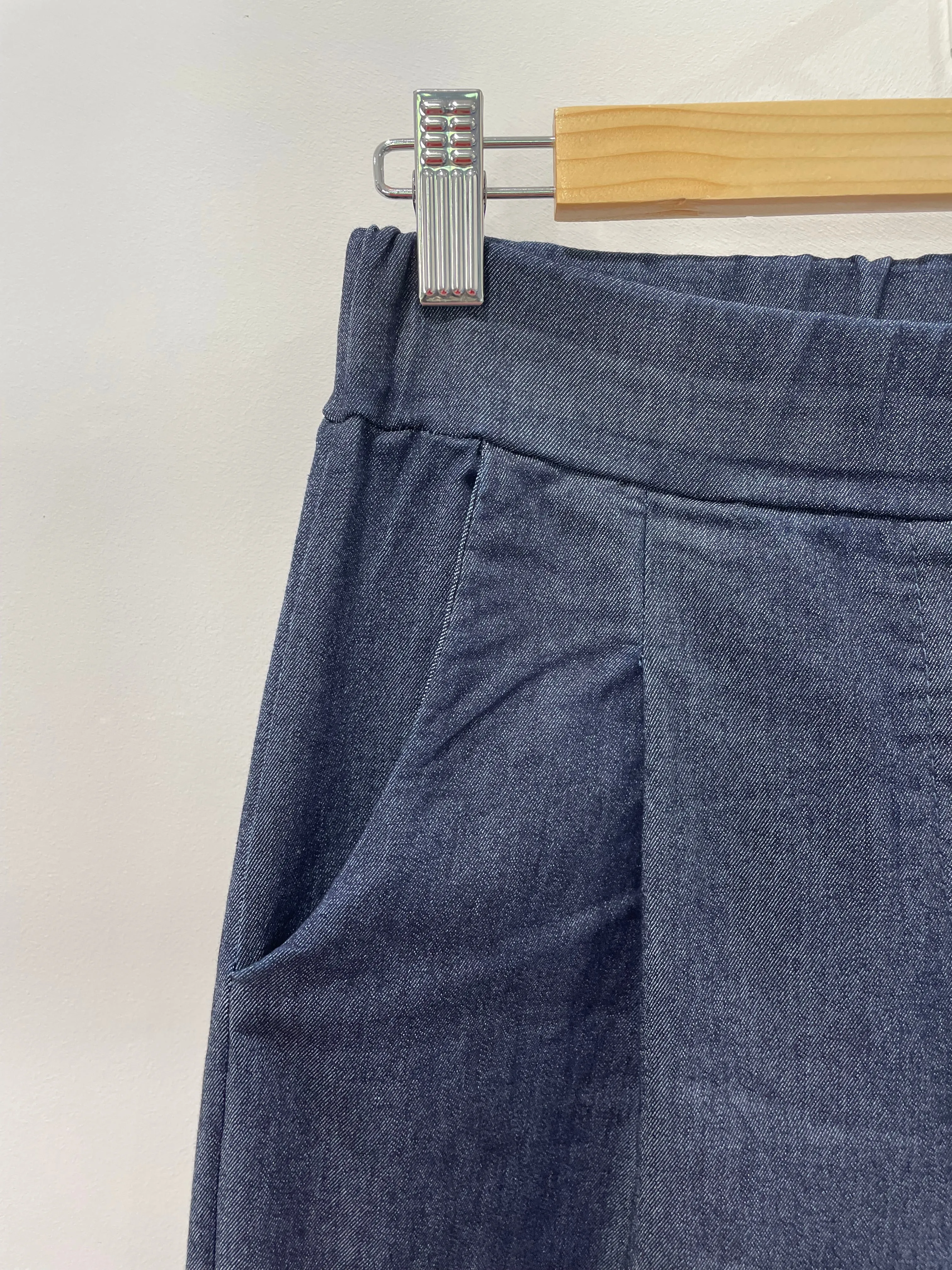 Yasmine Comfy & Stretchy Wide Legged Denim Look Trousers
