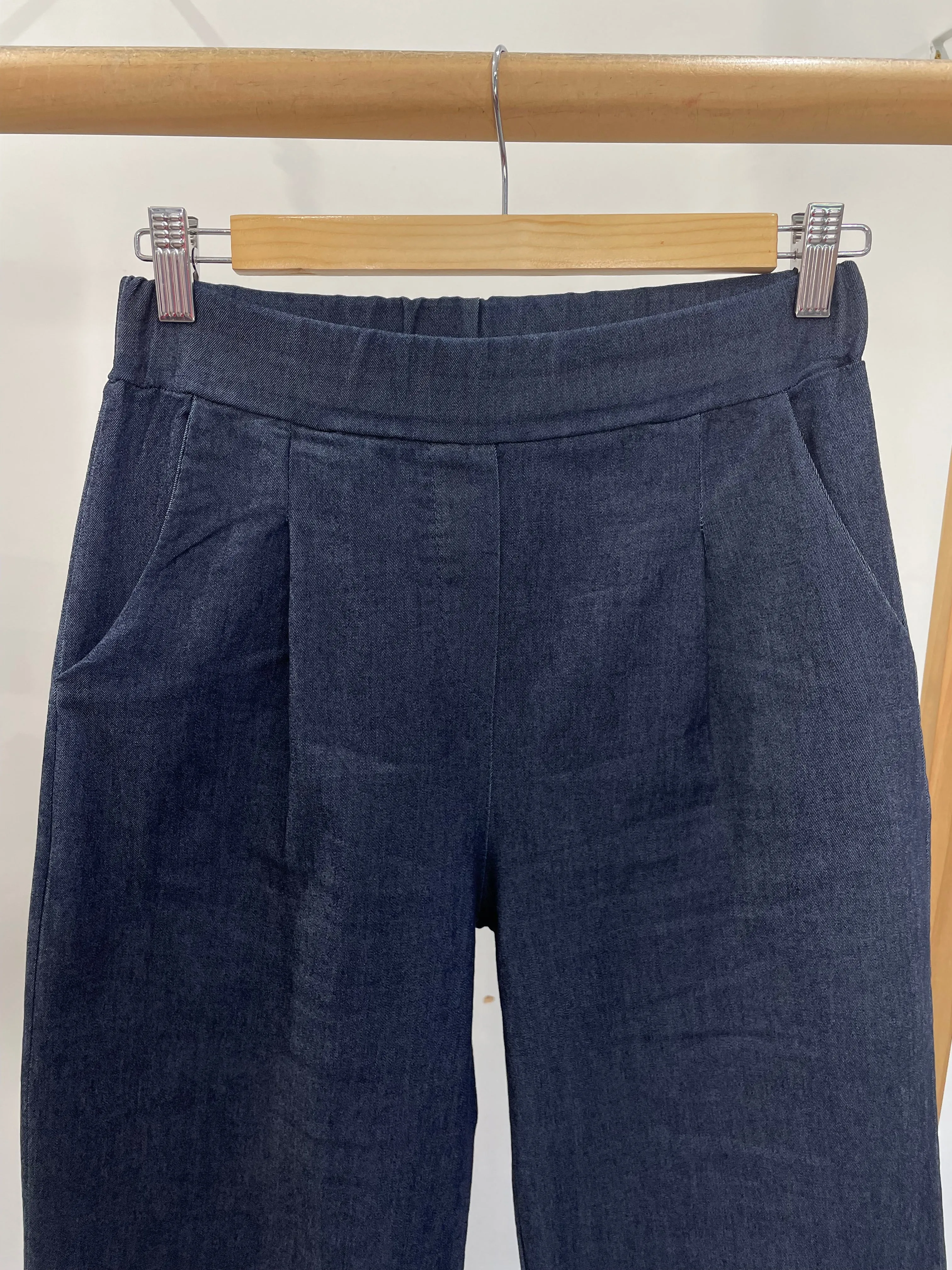 Yasmine Comfy & Stretchy Wide Legged Denim Look Trousers